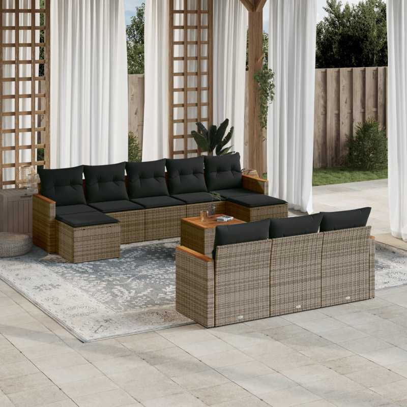 Ensemble de canapé de jardin Vidaxl gris