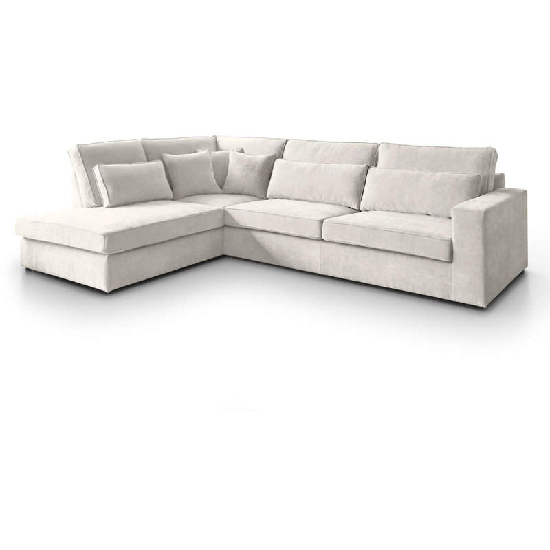 Qualee 6 Seater Sofa & Chaise, Beige, Left Hand Facing