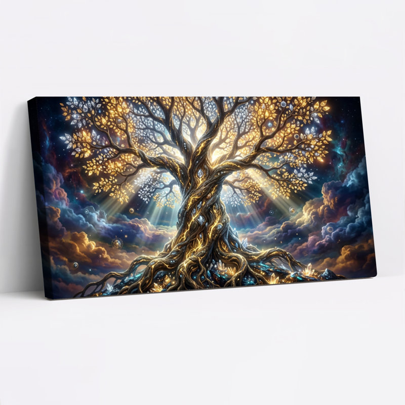 Ensemble de 1 tableau sur toile « Arbre mystique », 32“W x 16”H, Wrapped Canvas