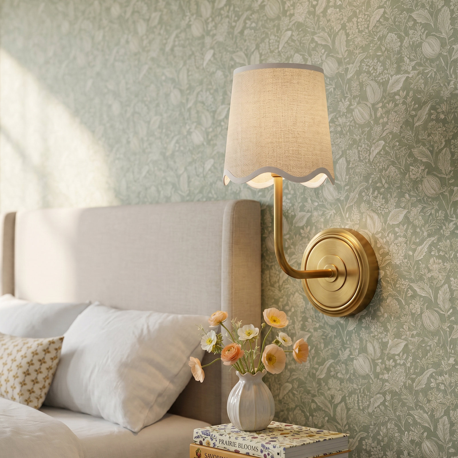 Ariel Single Light Dimmable Armed Sconce, Natural