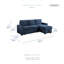 Prabhjeet 90" Modern & Contemporary Reversible Sectional with Pull-Out Bed, Hidden Storage Chaise & Armrest Storage Pouches