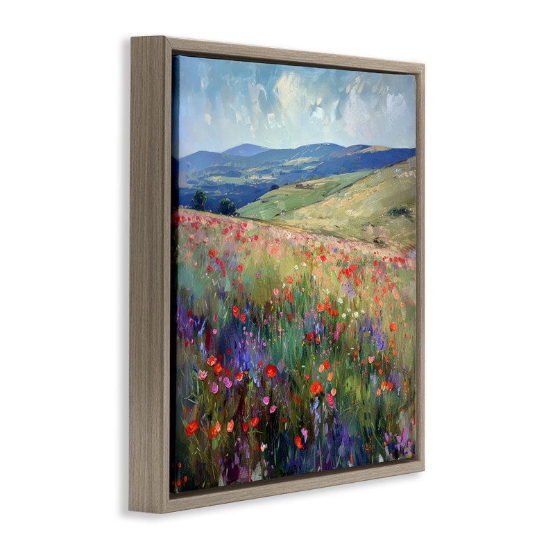  "Rolling Meadow Flowers", art mural sur toile flottante par Raymond Powers, H 18 po x l 18 po