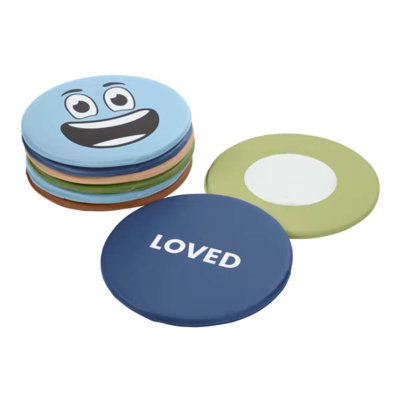  ECR4Kids SoftZone Emotion Pads with Mirror, English, Expression Cushions, 8-Piece