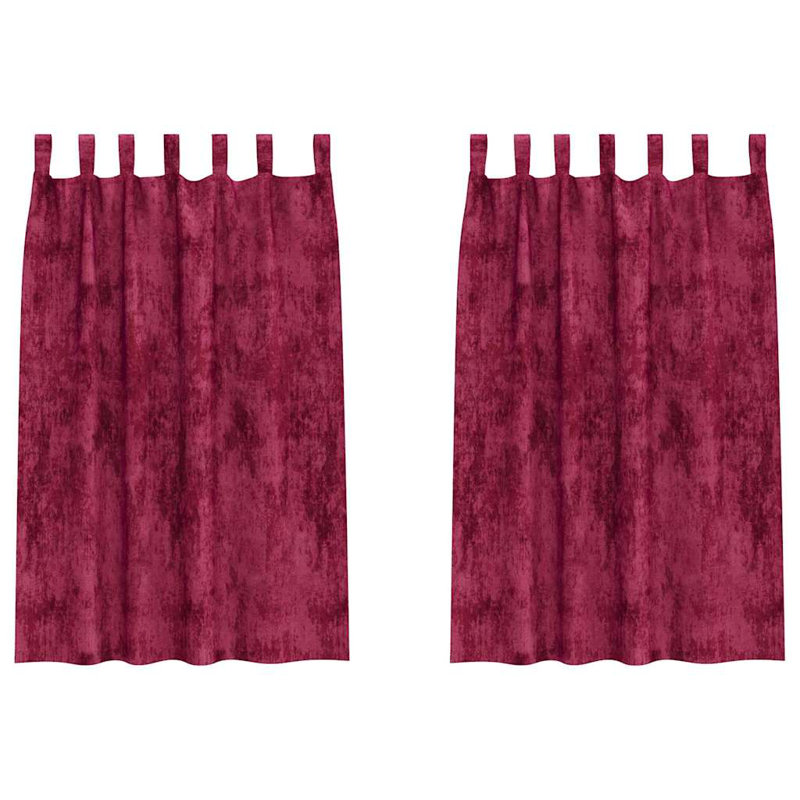Alithia Velvet Room Darkening Curtain Pair, Wine Red, 140cm Width x 175cm Drop
