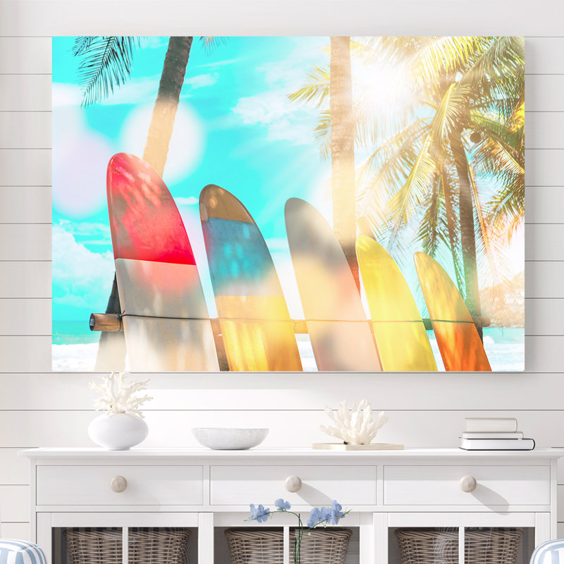 Mccutchen, planches de surf Summer Glow - impression sur toile tendue, H 16 po x l 24 po x 1,5 po