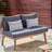 Modern Outdoor With Gray Padding And Mid-Century Fabric Seat Cushion