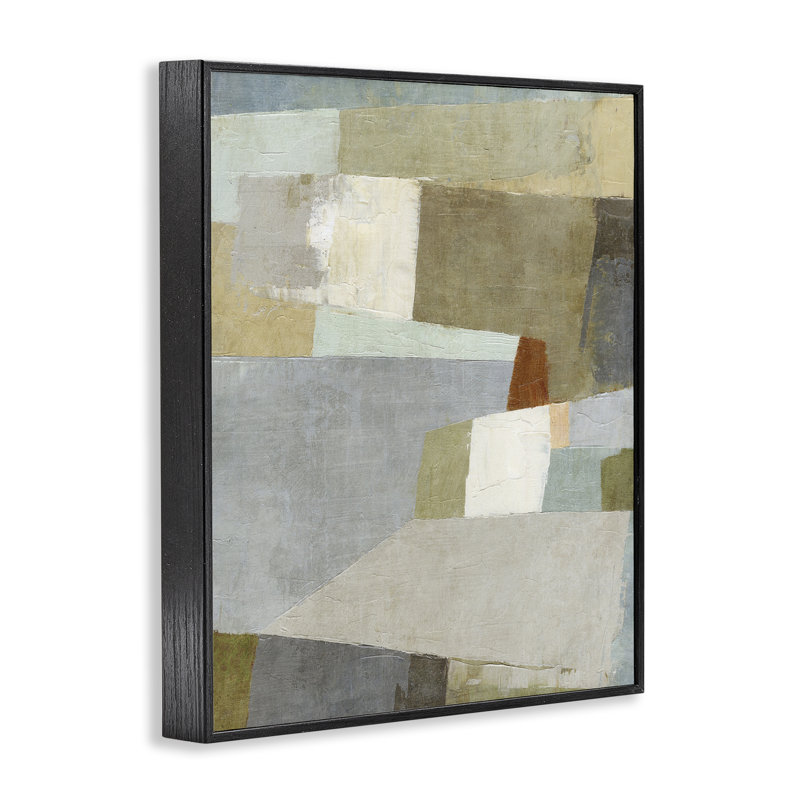 Causeway Neutral Geometrics, giclée encadrée, conception par Suzanne Nicoll, Giclée noire de minuit encadrée
