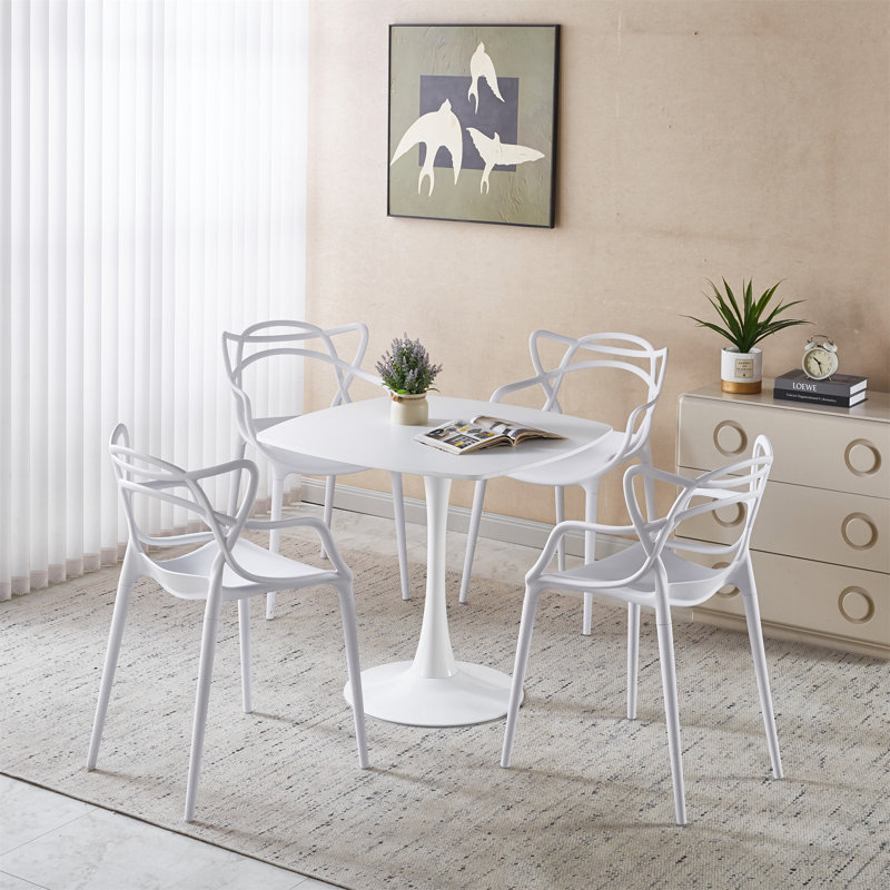 Ensemble repas pour quatre personnes, Blanc, Blanc, Blanc