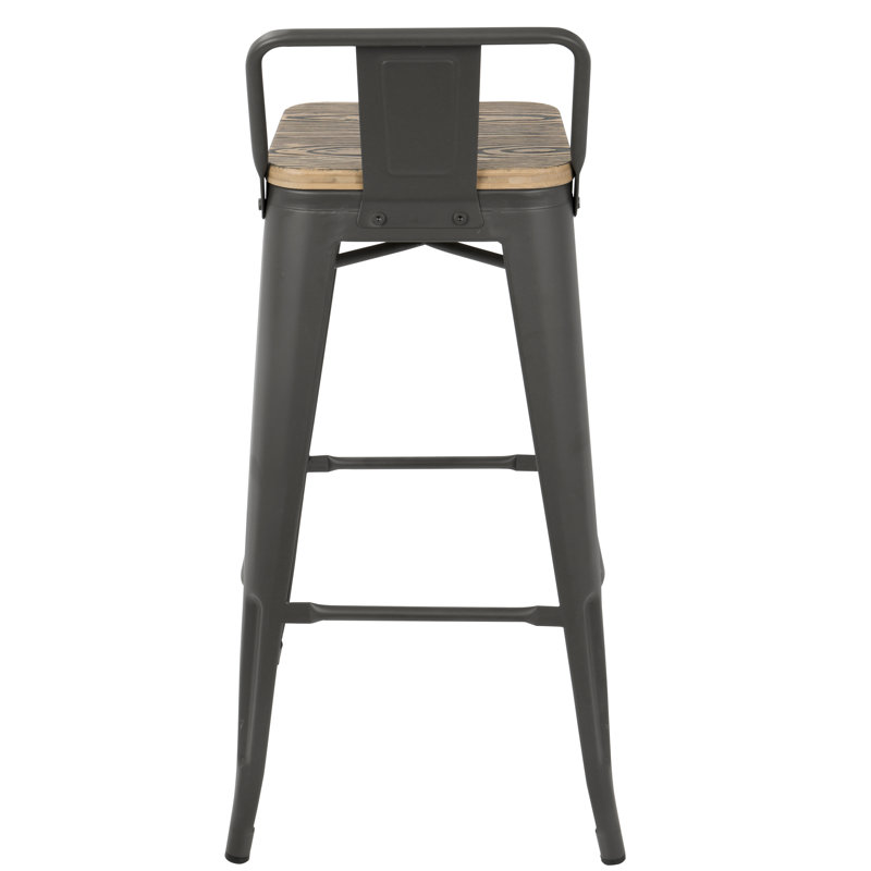 Christie Counter Stool with Metal Frame, Black, Brown