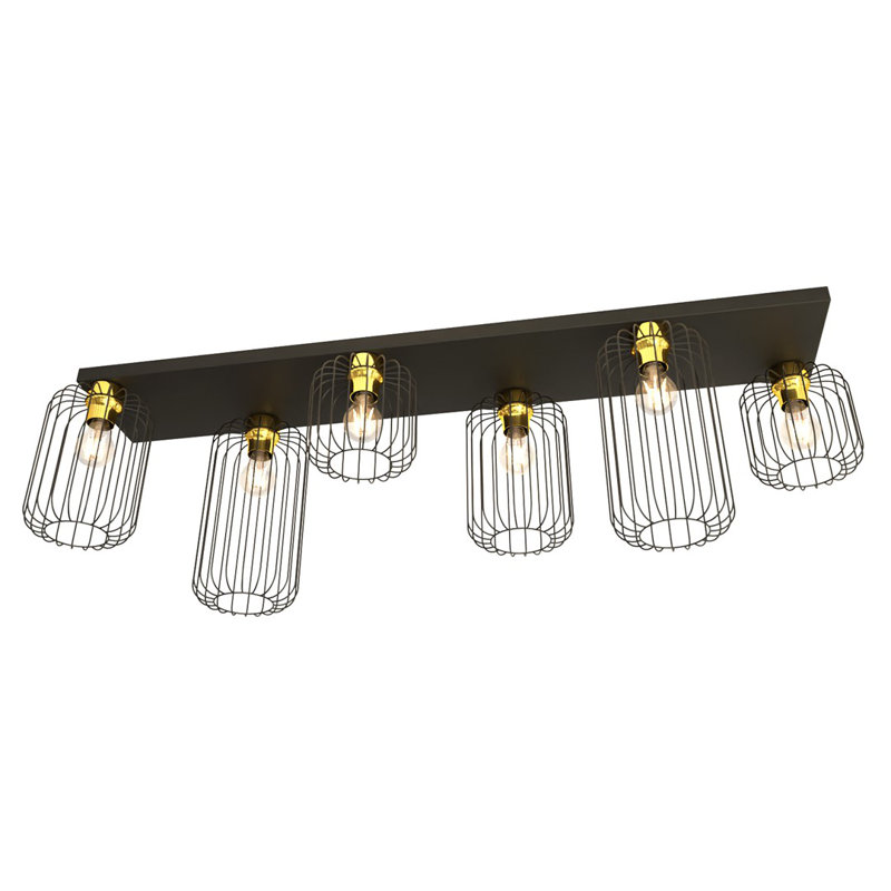 Belissa Flush Mount, Matte Black/Gold