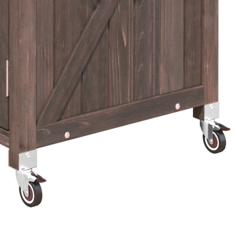 Îlot de cuisine extérieur avec tablette surélevée, plateau en acier inoxydable, support de rangement interne, tablette réglable, support à épices