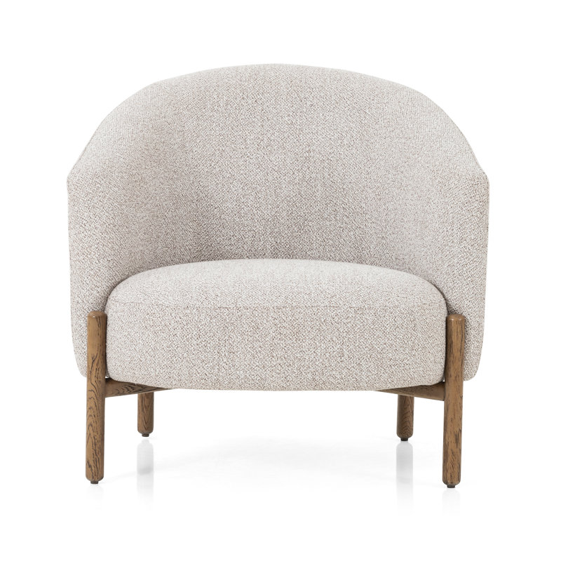 Enfield Barrel Chair Chair with Ottoman, Astor Stone Polyester