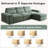 114.2'' Down-Filled Modular Sofa with Adjustable Recline Backrest and Storage Space, Dark Green-1504166362
