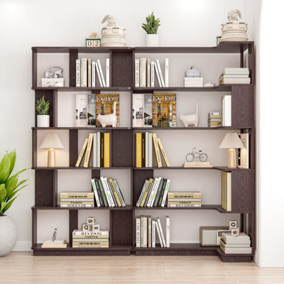 Bibliothèque d'angle compacte de 90 cm + bibliothèque libre extensible de 80 cm, ensemble de 2 tablettes de présentation, bœuf sang rouge foncé et 4 autres couleurs optionnelles, meubles librement combinés et assortis