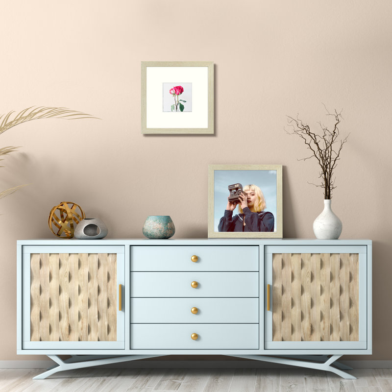 Nickolas Picture Frame with Mat, Natural, 8" x 8"