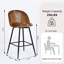 Tabouret de bar et de comptoir pivotant Wade Logan Catrina - Revêtement brun en suède avec structure en métal noir, sièges luxueux pour les cuisines et les bars urbains modernes-1853111482