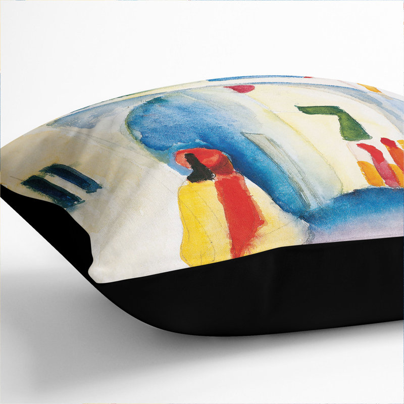 View Into A Lane Square Throw Cushion, 40cm H x 40cm W x 15cm D, Black