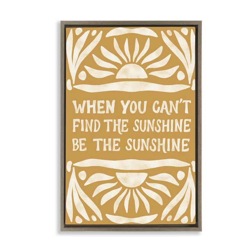 «Boho Be The Sunshine», toile flottante encadrée par Amanda Houston, Cadre flottant orme Montalcino, H 31 po x l 21 po