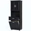 Grande armoire de salle de bain avec panier à linge, grand panier à linge inclinable et armoire de rangement supérieure-1835787478
