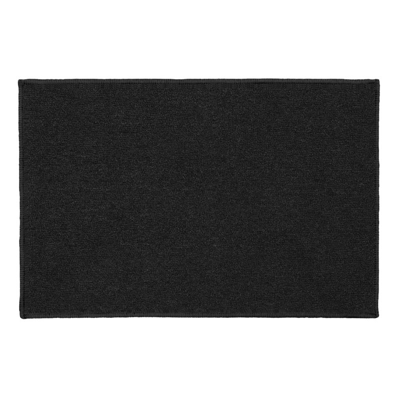 Non-Slip Indoor Doormat, Rectangle W40 x L60 cm, Black