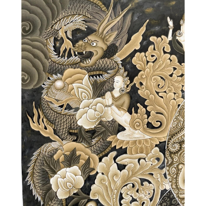 Maitreya Thangka(B & W) (Brocadeless Thangka)