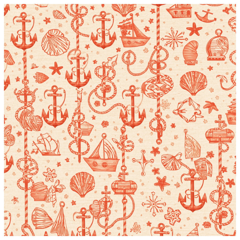 Nautical Anchor Shells Comforter, King