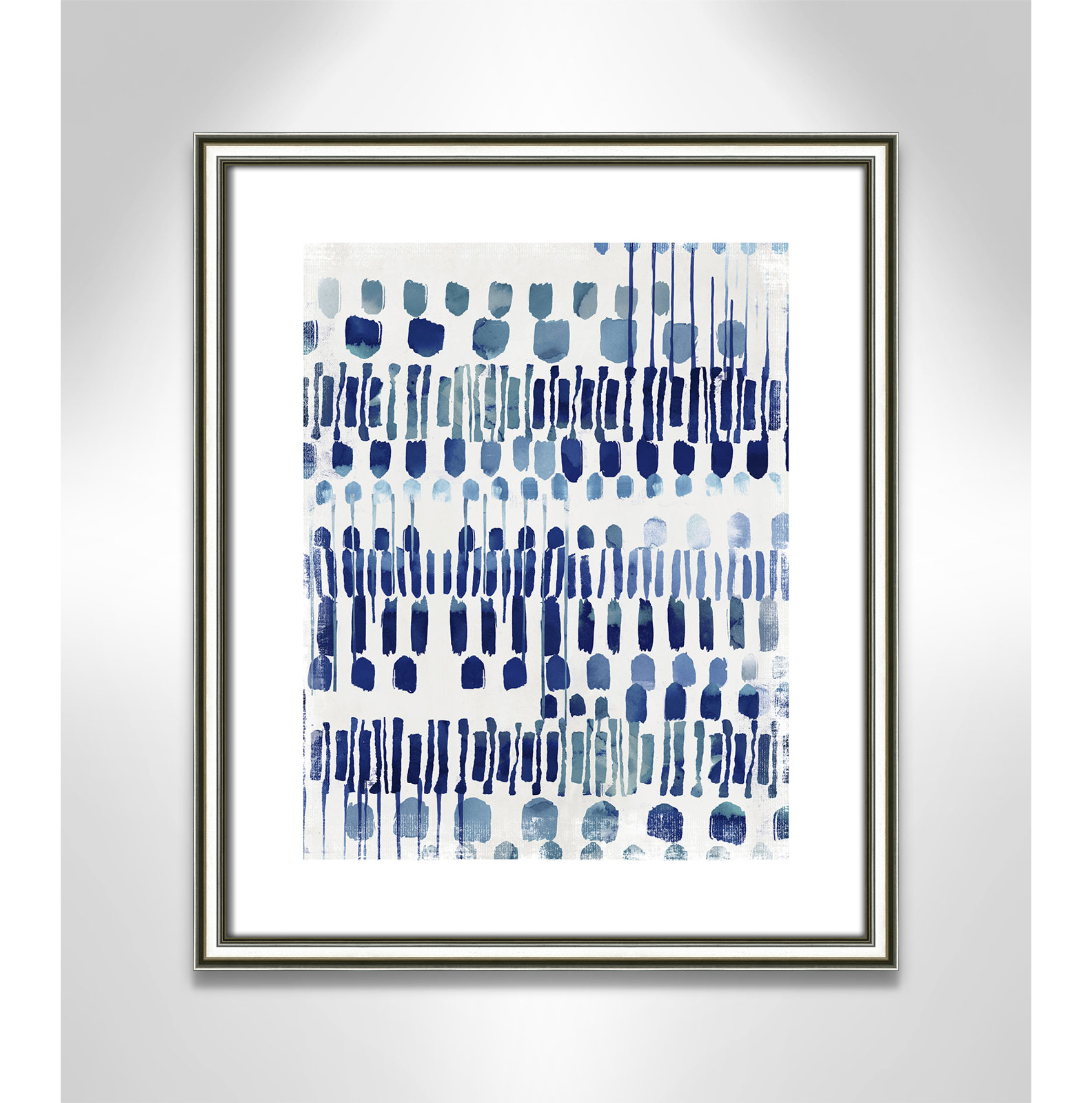 Fynn "Continuously I" Painting by Eva Watts, White, Silver Framed Paper, 19" H x 16" W x 0.875" D