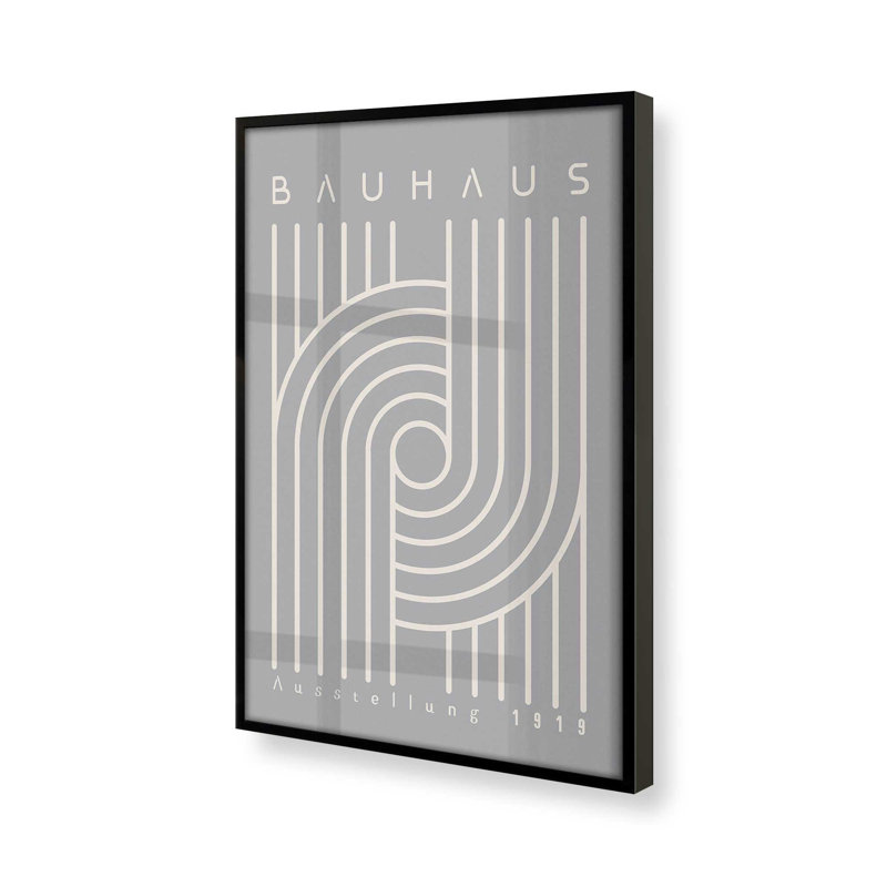 Bauhaus 1919, reproduction d'harmonie linéaire, Papier avec cadre noir satiné, H 11 po x l 9 po x P 1,25 po