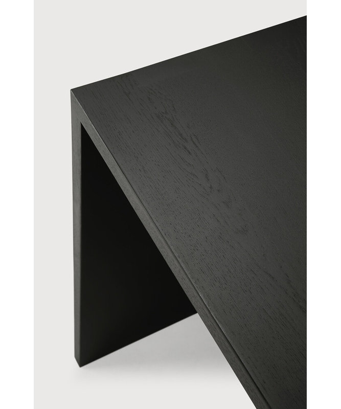 U Solid Wood Writing Desk, Oak Black, 30" H x 63" W x 31.5" D