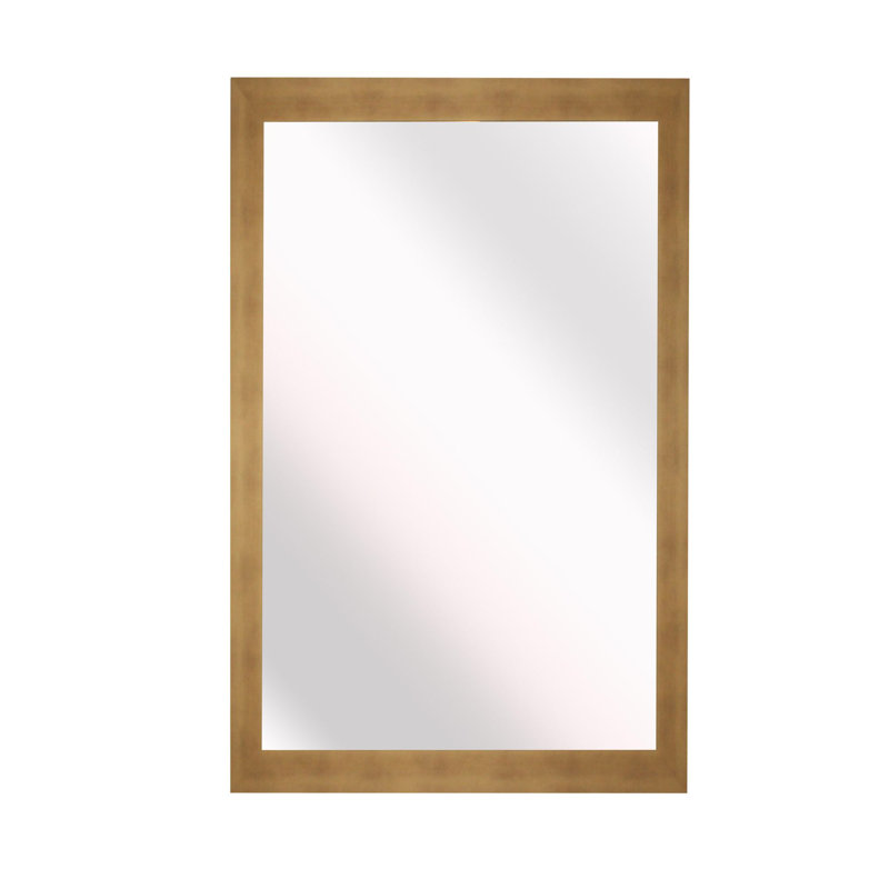 Flat Wall Mirror, Gold, 30" H x 22" W