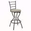Ensemble de 3 tables de bar et chaises pour chaises de bar à hauteur de comptoir avec dossier en métal et siège en tissu