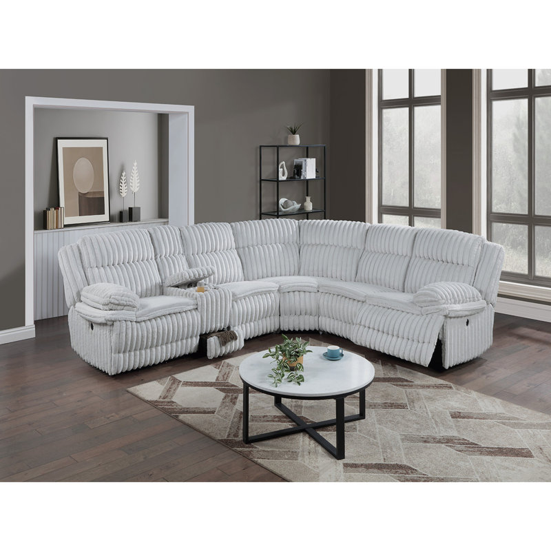 Canapé modulaire en Corduroy, Gris clair