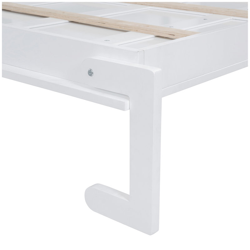 Grand lit escamotable mural avec armoires, Blanc