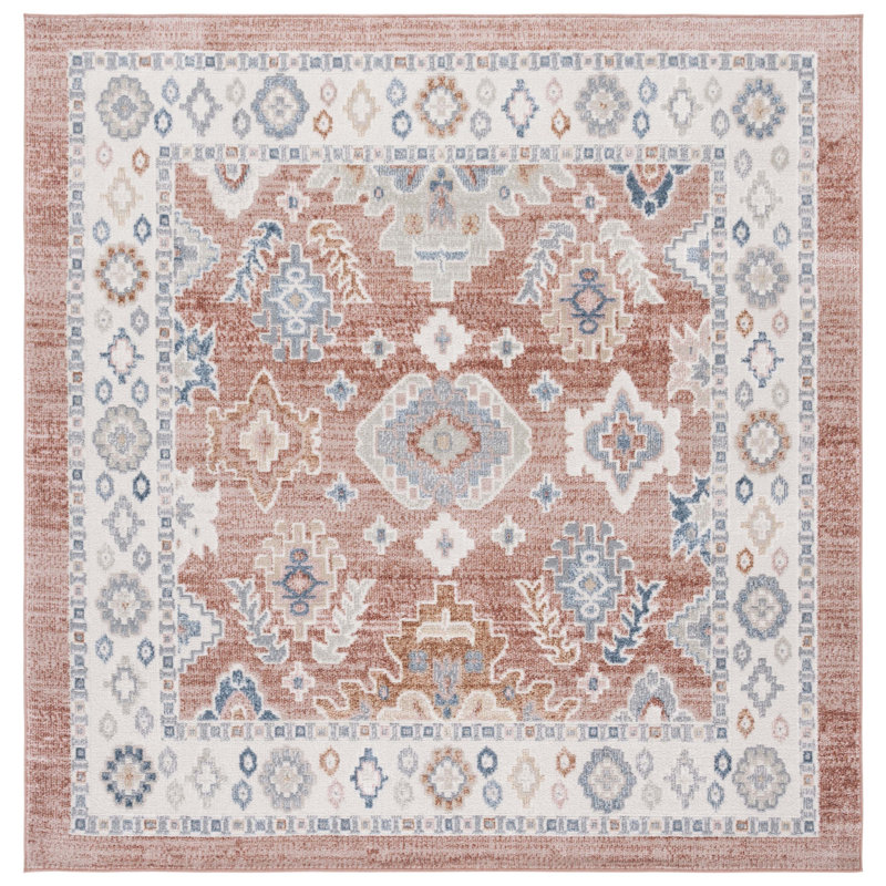 Tapis oriental lavable à la machine Huguenot , Carré 6 pi 7 po