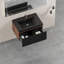 Meuble-lavabo flottant 30 po avec lavabo, armoire de rangement murale, tiroirs à fermeture en douceur, cuve à sable en quartz noir