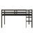 Solid Wood Twin Loft Bed with Ladder, Strengthened Slats Platform, Black, Space-Saving Kids & Teen Bedroom Bed-1953694215