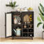Buffet avec rangement, armoire à vin de 34 pouces avec porte-bouteilles, armoires à buffet pour la maison et le salon-1786367505