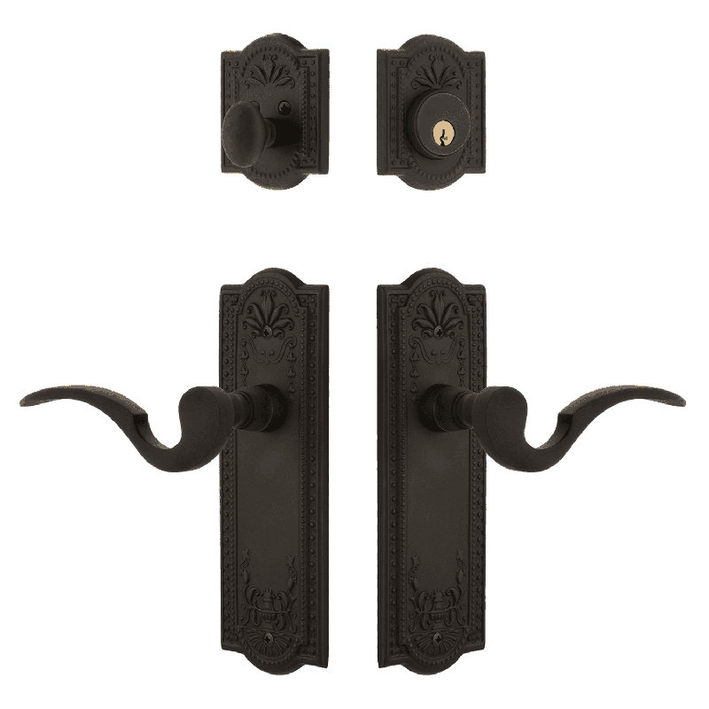 Nostalgic Warehouse Meadows Entry Set with Manor Lever, 2.75, Oil-Rubbed Bronze
