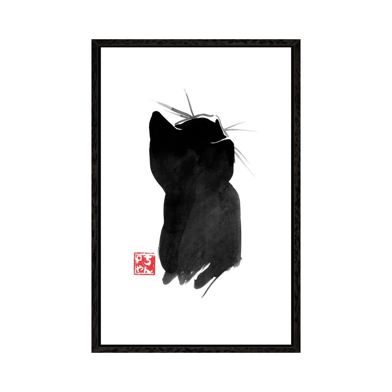 Cat’s Back II by Péchane - Print on Canvas, 101.6 cm H x 66.04 cm W, Black Framed