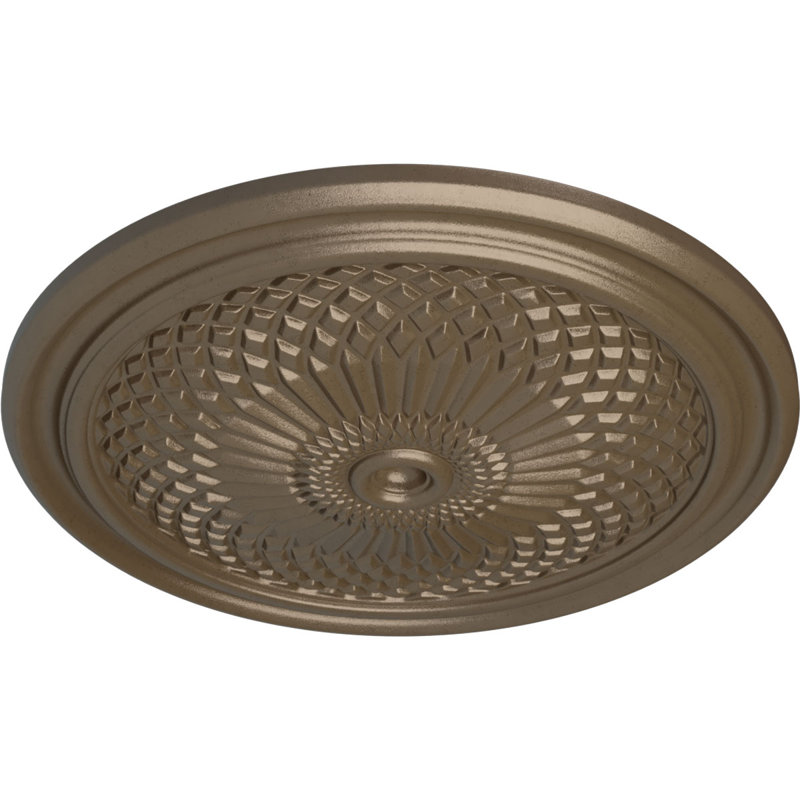 Médaillon de plafond Endurathane Bordeaux, DE 22 5/8 po x P 1 3/4 po (convient aux auvents jusqu'à 3 1/4 po), fini acajou brossé peint à la main