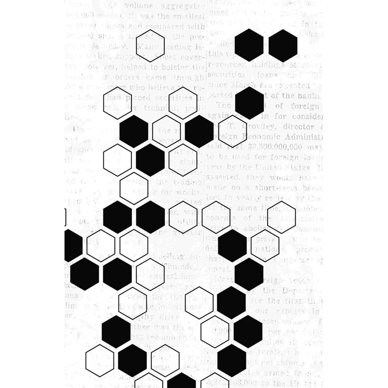 «Black and Gold Honeycomb», impression sur toile tendue, H 18 po x l 12 po