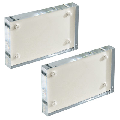 Bloc acrylique blanc avec plaque arrière en métal 5 po x 7 po, paquet de 2