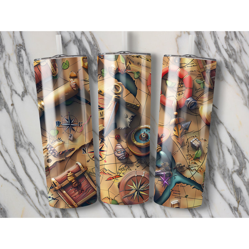 Choose Handmade Tumblers 591ml Vacuum Insulated Stainless Steel (18/8) Travel Tumbler with Straw