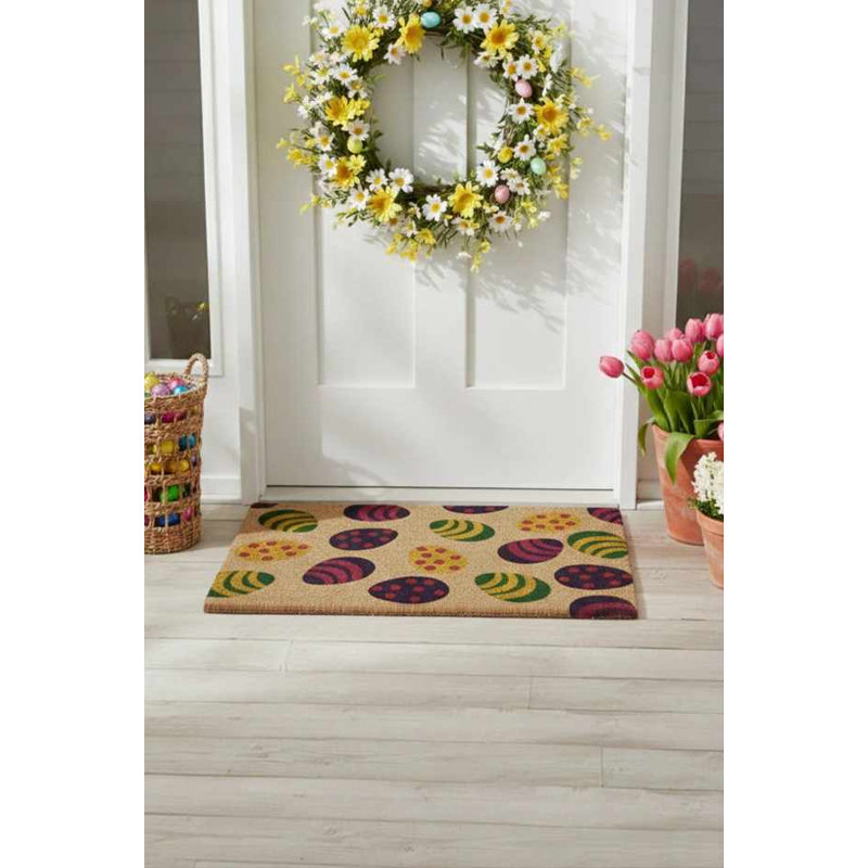 Paillasson Premium Coco, 100% coco, épaisseur 15 mm | 15,7 po x 23,6 po | Dessous en PVC durable antidérapant | Design brun élégant pour le vestibule, le porche ou la décoration intérieure | Parfait pour accueillir des invités ce printemps