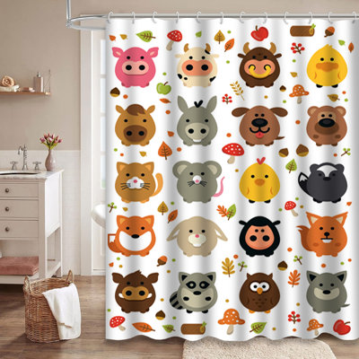 Rideau de douche avec 12 crochets