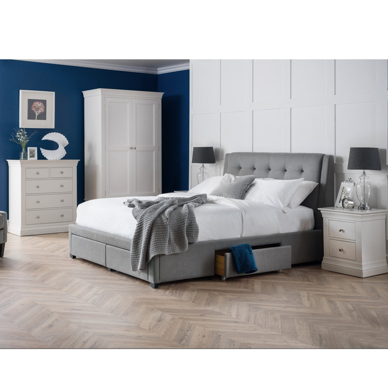 Canipe Upholstered Bed Frame with Mattress, Super King (6'), Capsule Gel Luxury, Blue
