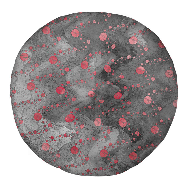 Coussin de sol Katelyn Elizabeth, H 30 po x l 30 po, Rouge / noir