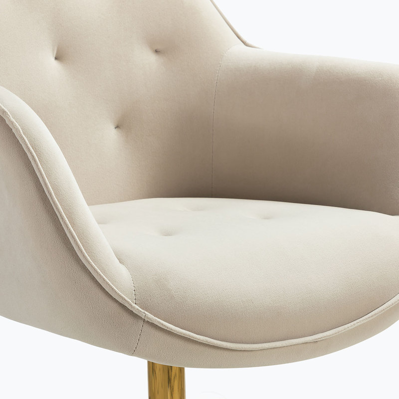 Chaise de bureau en velours, Brun clair