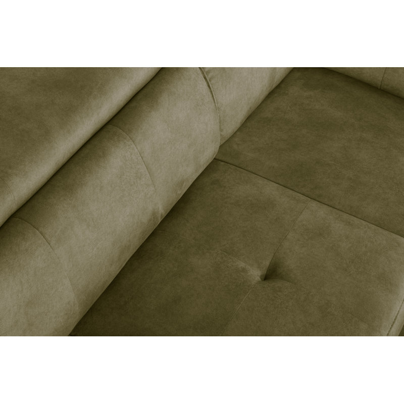 MONTANA Fabric Corner Sofa with Sleeping Function and Storage and Adjustable Headrests, Green, Right Hand Facing
