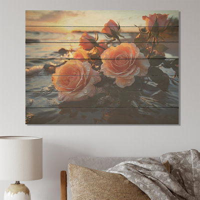 Magnifique coucher de soleil sur l'océan Rose